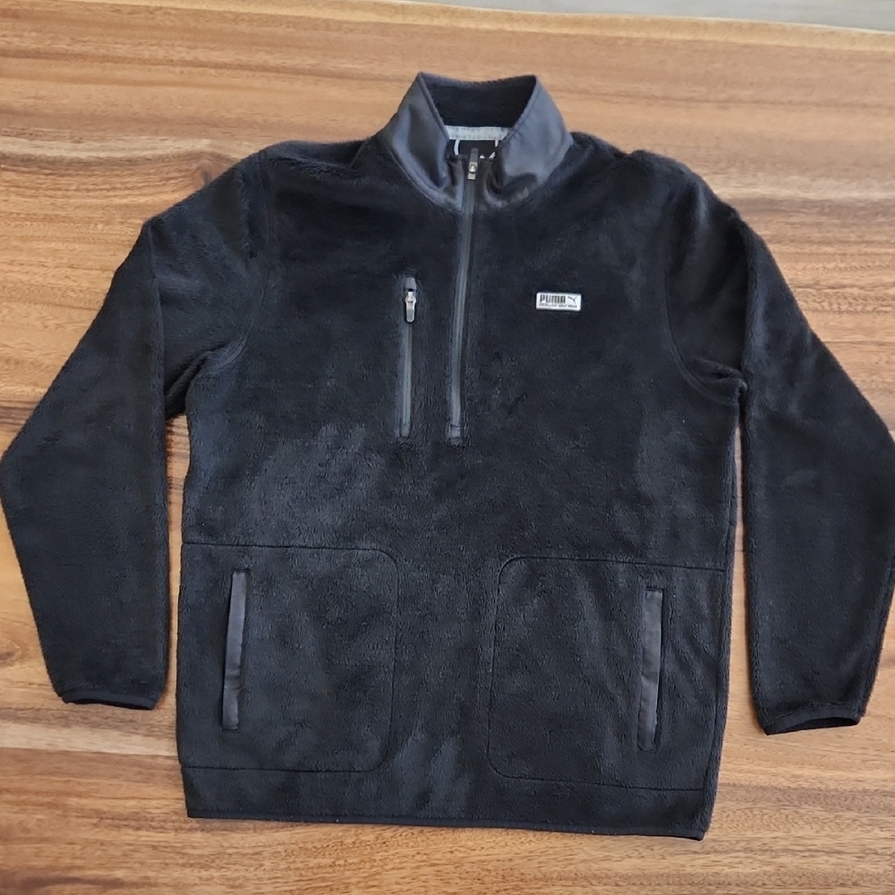 Puma Golf Black Zip Up Fleece Size Men Large